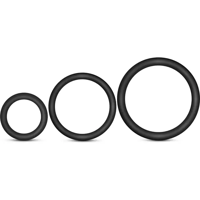 Набор из 3 черных эрекционных колец Cock Ring Set - Performance