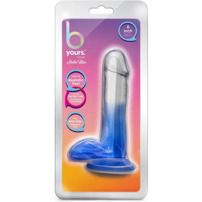Синий фаллоимитатор Stella Blue - 16,5 см - B Yours. Фотография 3.