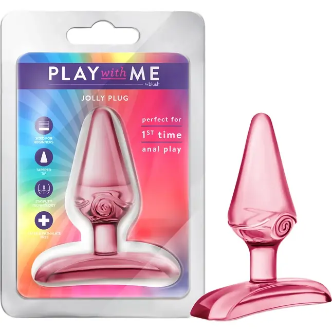 Розовая анальная пробка Jolly Plug - 7 см - Play With Me. Фотография 2.