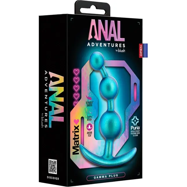Бирюзовый анальный стимулятор The Gamma Plug - 13,3 см - Anal Adventures. Фотография 2.