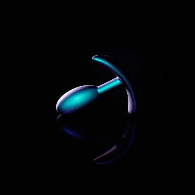 Синяя анальная пробка со смещенным центром тяжести The Nebula Plug - 9 см - Anal Adventures. Фотография 5.