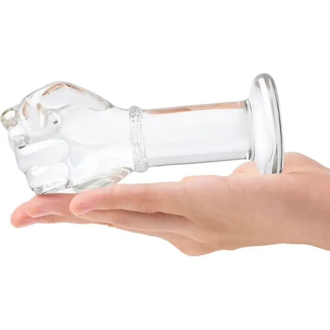 Стеклянный плаг в форме сжатой в кулак руки 5’’ Glass Fist Butt Plug - 13 см. Фотография 5.