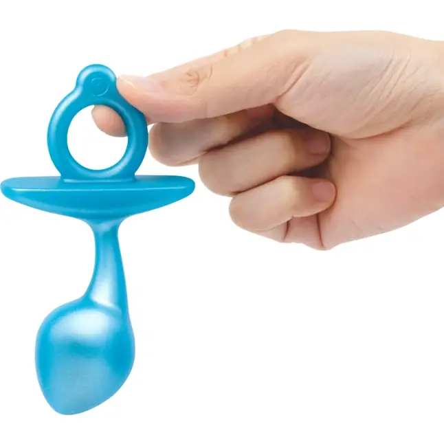 Голубая анальная пробка для массажа простаты Bulb Silicone Prostate Plug - 10,7 см. Фотография 6.