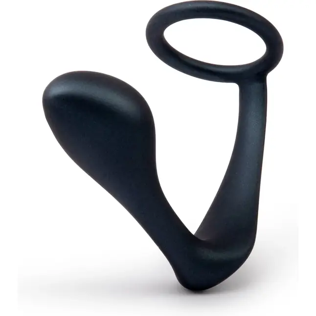 Черное эрекционное кольцо со стимулятором простаты Ringer Cock Ring Plug. Фотография 6.