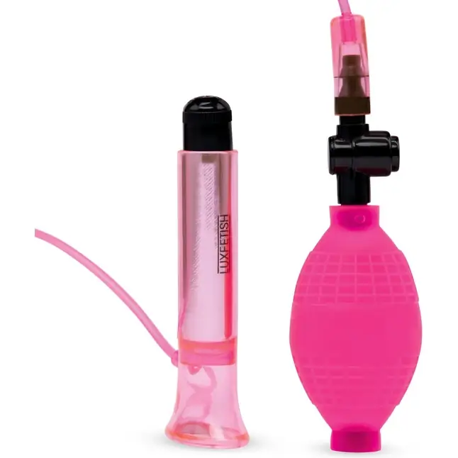 Розовый вакуумный стимулятор для клитора с вибрацией Vibrating Clitoral Pump with Quick Release