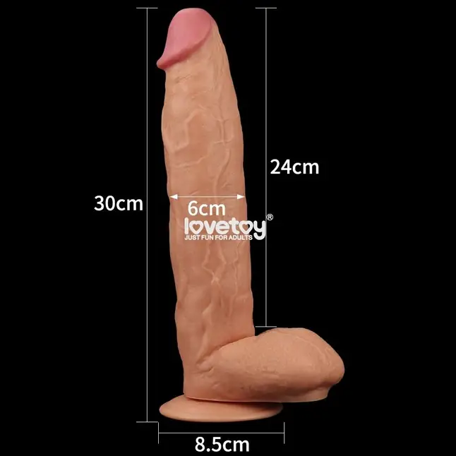 Большой реалистичный фаллоимитатор на присоске Legendary King Sized Realistic Dildo - 30 см. Фотография 3.