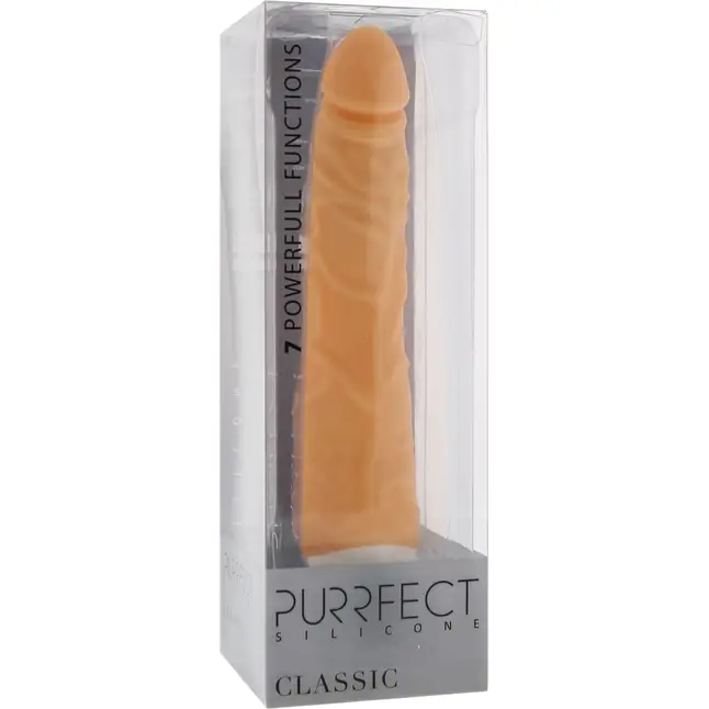 Телесный вибратор-реалистик PURRFECT SILICONE CLASSIC 7.1INCH FLESH - 18 см - Purrfect Silicone. Фотография 2.