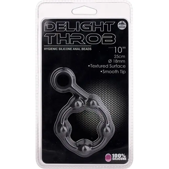 Чёрная анальная цепочка DELIGHT THROB ANAL SPIKED BEADS - 25 см. Фотография 2.