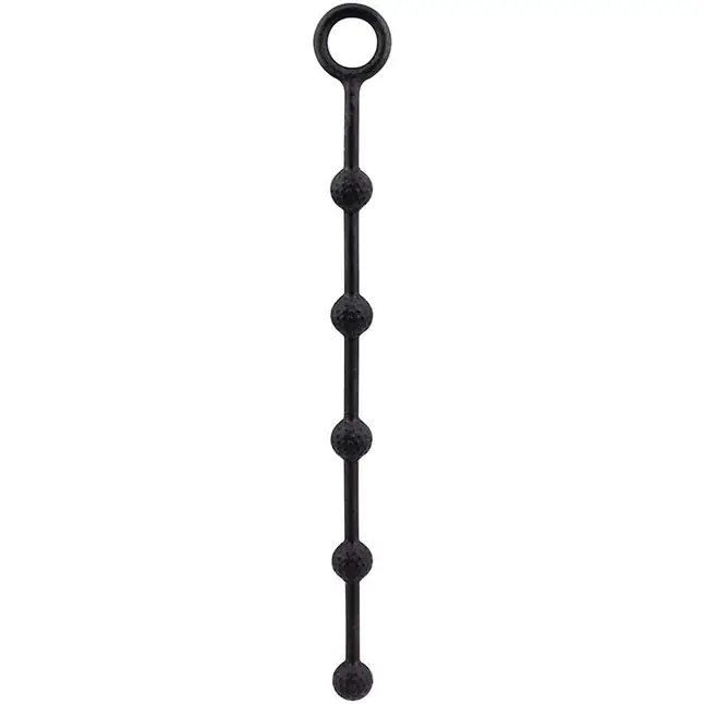 Чёрная анальная цепочка DELIGHT THROB ANAL SPIKED BEADS - 25 см