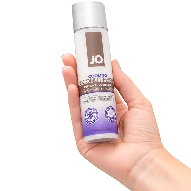 Водно-масляный лубрикант с охлаждающим эффектом JO Silicon free Hybrid Lubricant COOLING - 120 мл - JO Silicone free Hybrid. Фотография 3.