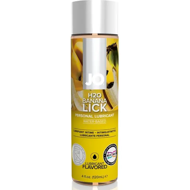 Лубрикант на водной основе с ароматом банана JO Flavored Banana Lick - 120 мл - JO H2O Flavors