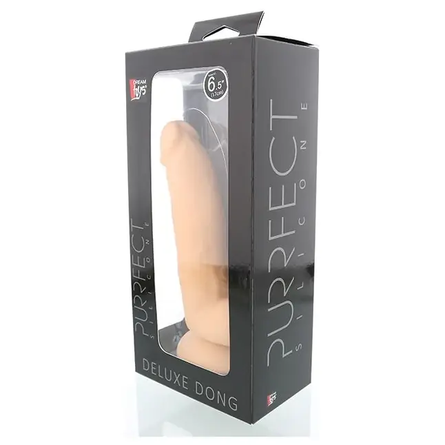 Телесный фаллоимитатор с подошвой-присоской PURRFECT SILICONE DELUXE DONG 6.5INCH - 17 см - Purrfect Silicone. Фотография 2.