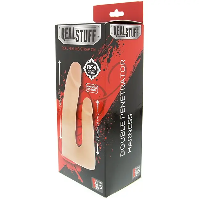 Страпон с двумя фаллосами REALSTUFF DOUBLE PENETRATOR HARNESS - RealStuff. Фотография 3.