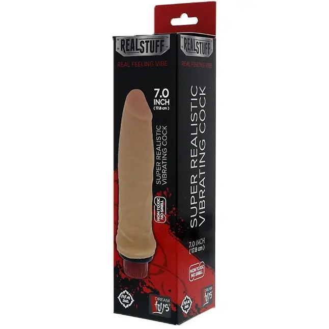 Вибратор-реалистик REALSTUFF REAL FEELING VIBE 7INCH FLESH - 17,8 см - RealStuff. Фотография 2.