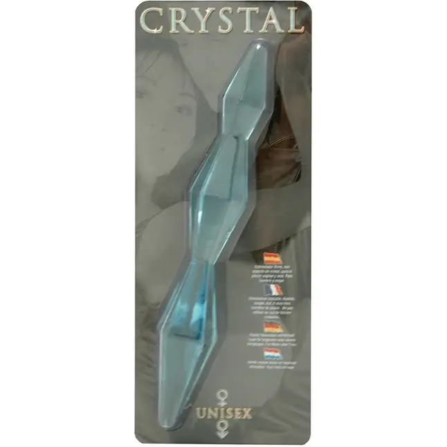 Голубой двусторонний анальный стимулятор CRYSTAL - 21 см. Фотография 2.