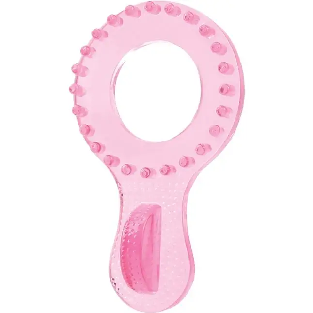 Розовое эрекционное кольцо SYNERGY CLIT BUMPER LOVE RING PINK