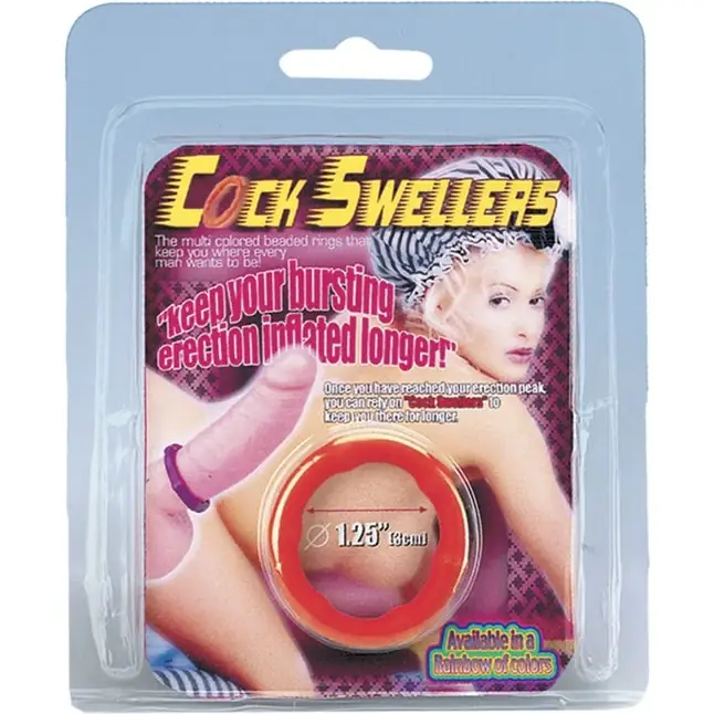 Красное эрекционное кольцо COCK SWELLER RED 1.25. Фотография 2.