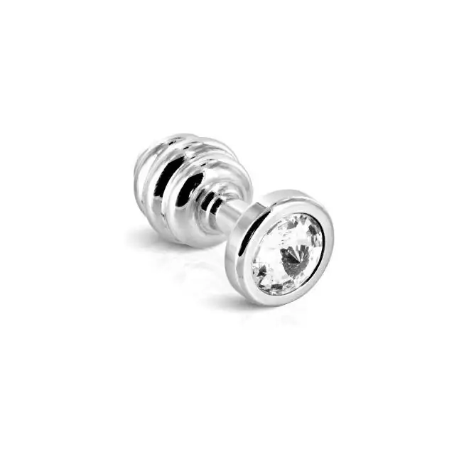 Серебристый анальный плаг с винтовым рельефом ANNI Ano silver plated T1 - 6 см. Фотография 2.