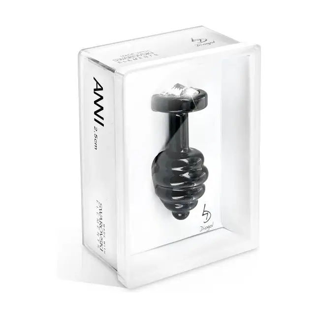 Большой чёрный винтовой плаг ANNI Ano black T2 - 7,5 см