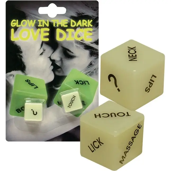 Кубики для любовных игр Glow-in-the-dark с надписями на английском