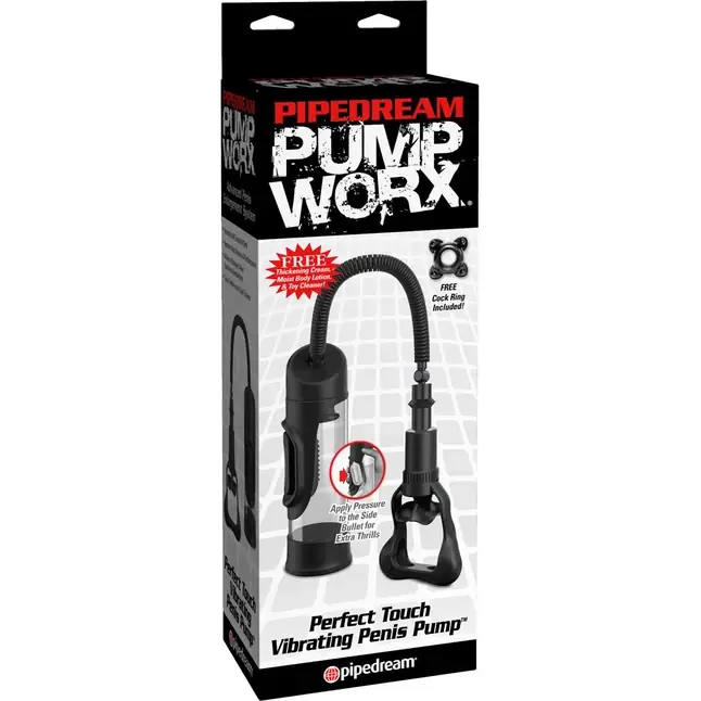 Вакуумная помпа с вибрацией Perfect Touch Vibrating Penis Pump - Pump Worx. Фотография 4.
