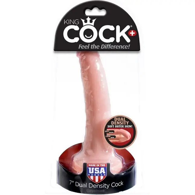 Телесный фаллоимитатор-реалистик на присоске Dual Density 7 Cock - 17,8 см - King Cock. Фотография 5.