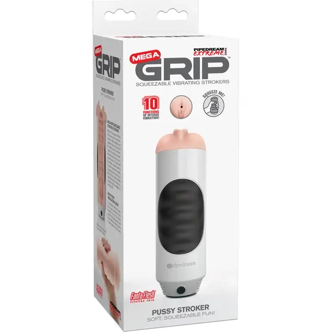 Мастурбатор-вагина Mega Grip Vibrating Stroker Pussy - Pipedream Extreme Toyz. Фотография 7.