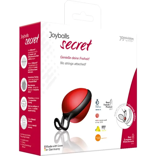 Красный вагинальный шарик со смещенным центром тяжести Joyballs Secret. Фотография 3.