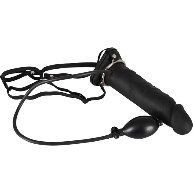 Полый страпон с эффектом увеличения Inflatable Strap-On - 18,5 см - You2Toys