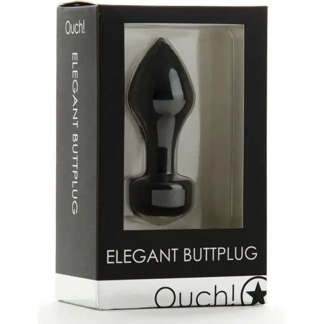 Чёрный анальный плаг Elegant Black - 8,3 см - Ouch!. Фотография 2.