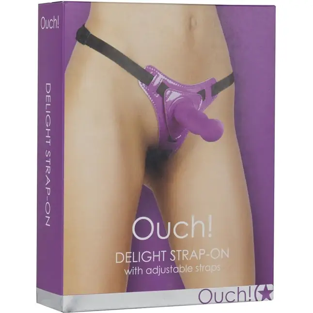Фиолетовый страпон Delight Purple Ouch! - 12,7 см - Ouch!. Фотография 2.