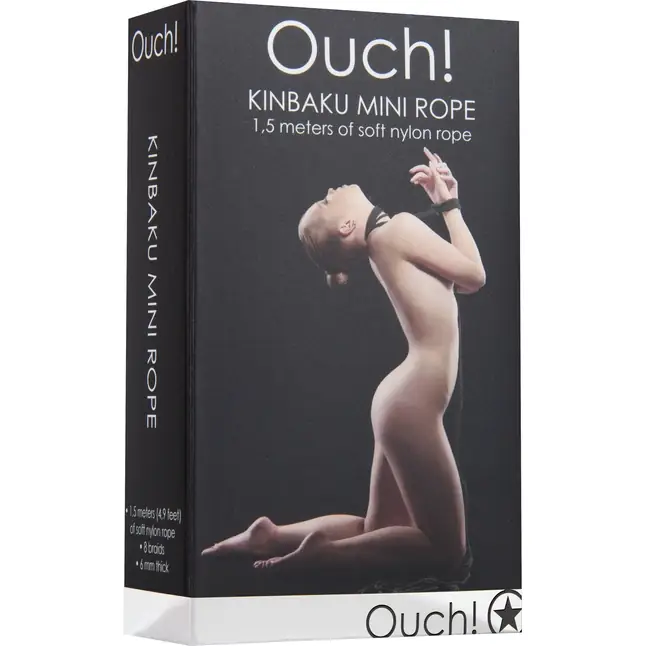 Чёрная веревка для бондажа Kinbaku Mini - 1,5 м - Ouch!. Фотография 3.