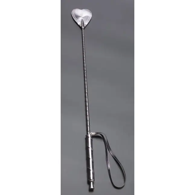 Бронзовый стек с наконечником-сердцем из искусственной кожи - 70 см - BDSM accessories