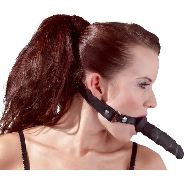 Кляп с наружным фаллоимитатором Knebel mit Dildo - Fetish Collection. Фотография 2.