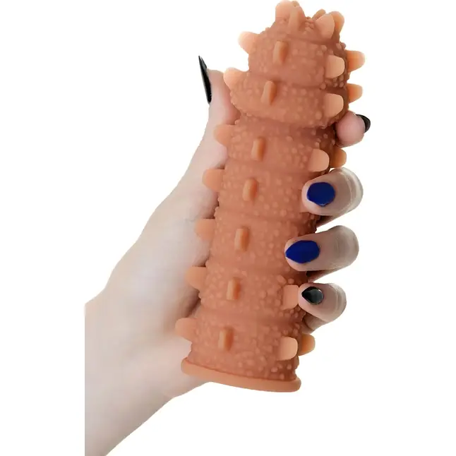 Насадка на фаллос с шипами и продолговатыми бугорками Extreme Sleeve 004 M-size - 14,7 см. Фотография 5.