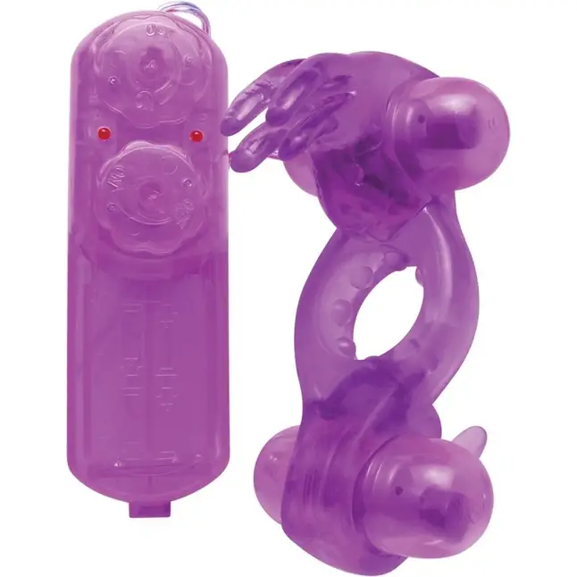 Эрекционное кольцо с 2 виброэлементами Wonderful Wonderful Wabbit - Pipedream Products