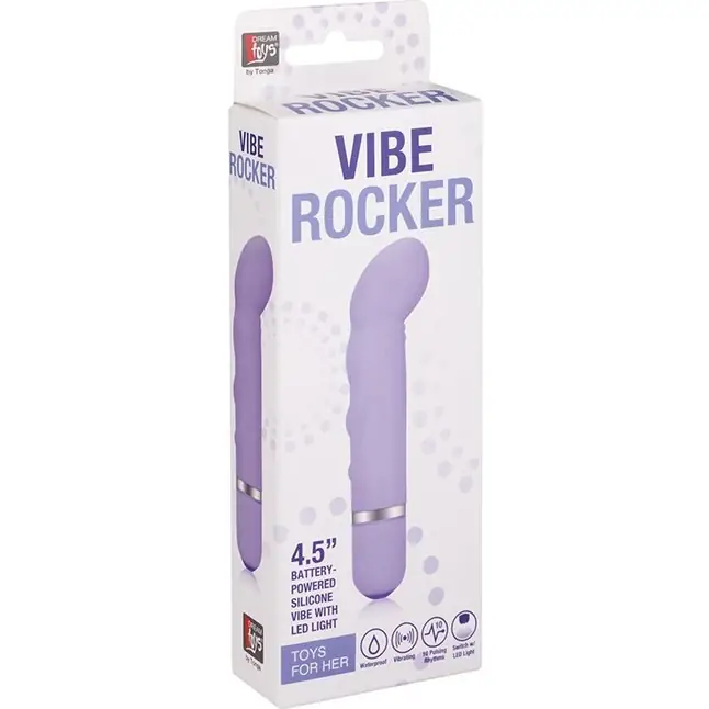 Фиолетовый мини-вибратор с загнутым кончиком NEON VIBE ROCKER PURPLE - 10,2 см - Neon. Фотография 2.