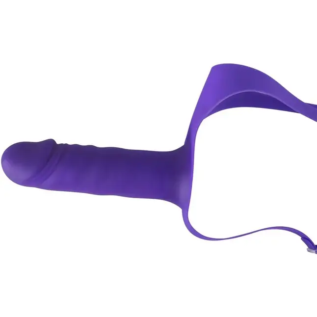 Фиолетовые трусики с фаллосом StrapOn for Lovers - 18 см - You2Toys. Фотография 3.