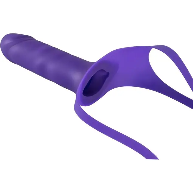 Фиолетовые трусики с фаллосом StrapOn for Lovers - 18 см - You2Toys. Фотография 4.