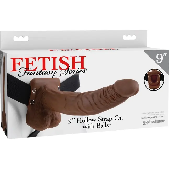 Полый мужской фаллопротез Hollow Strap-On with Balls - 24 см - Fetish Fantasy Series. Фотография 5.