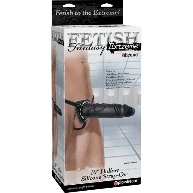 Полый страпон без мошонки Hollow Silicone Strap-On Silicone Strap-On - 27 см - Fetish Fantasy Extreme. Фотография 3.