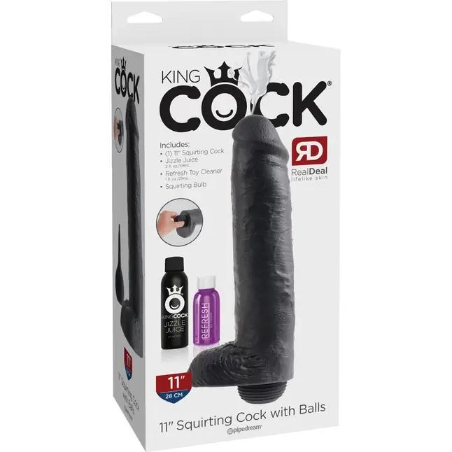 Фаллоимитатор-реалистик с имитацией семяизвержения 11 Squirting Cock with Balls - 27,9 см - King Cock. Фотография 5.