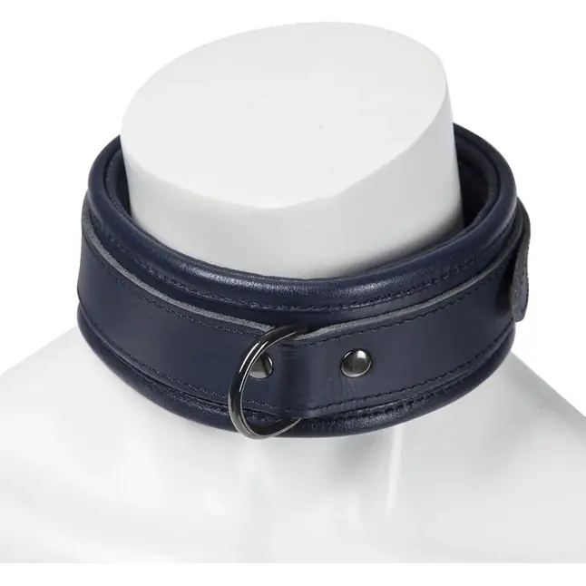 Тёмно-синий кожаный ошейник с поводком DARKER LIMITED COLLECTION COLLAR CHAIN - Fifty Shades Darker. Фотография 5.