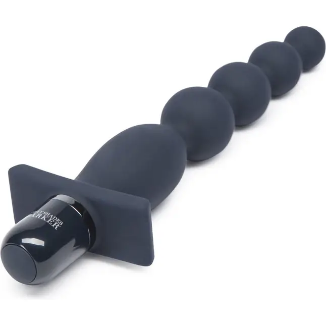 Тёмно-синяя анальная виброёлочка Carnal Promise Vibrating Anal Beads - 20,8 см - Fifty Shades Darker