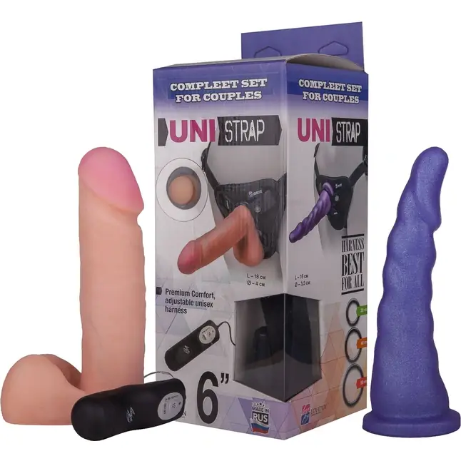 Вибрострапон с двумя насадками UniStrap - 18 и 18 см - HARNESS UNI STRAP