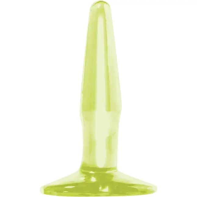 Малая, светящаяся в темноте пробка на присоске Mini Butt Plug - 10,8 см - Basix Rubber Works