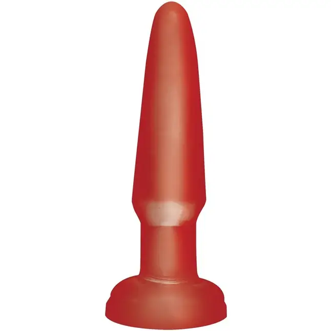 Красная анальная пробка Beginners Butt Plug - 10,9 см - Basix Rubber Works