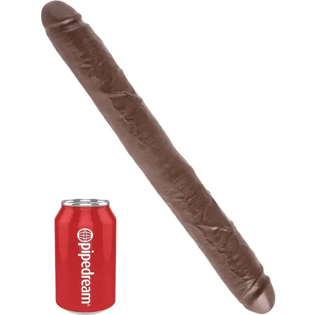 Коричневый двусторонний фаллоимитатор 16 Thick Double Dildo - 40,6 см - King Cock. Фотография 2.
