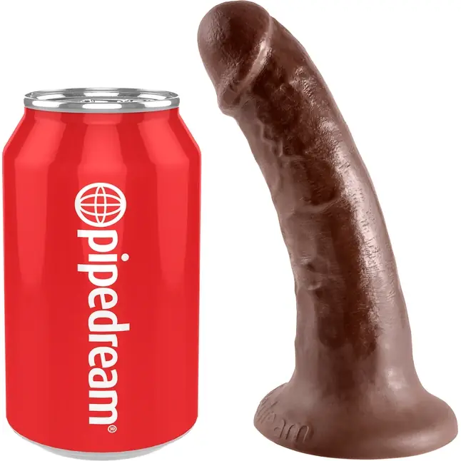 Коричневый фаллоимитатор на присоске 6 Cock - 15,2 см - King Cock. Фотография 2.