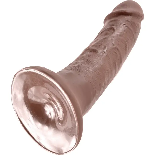Коричневый фаллоимитатор на присоске 6 Cock - 15,2 см - King Cock. Фотография 4.